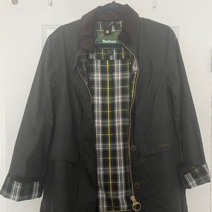 Barbour waxed canvas jacket, women's size 8